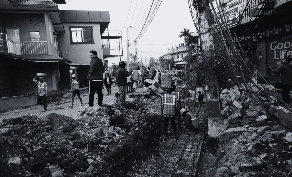 Road Construction in Itahari’s Tal Talaiya
