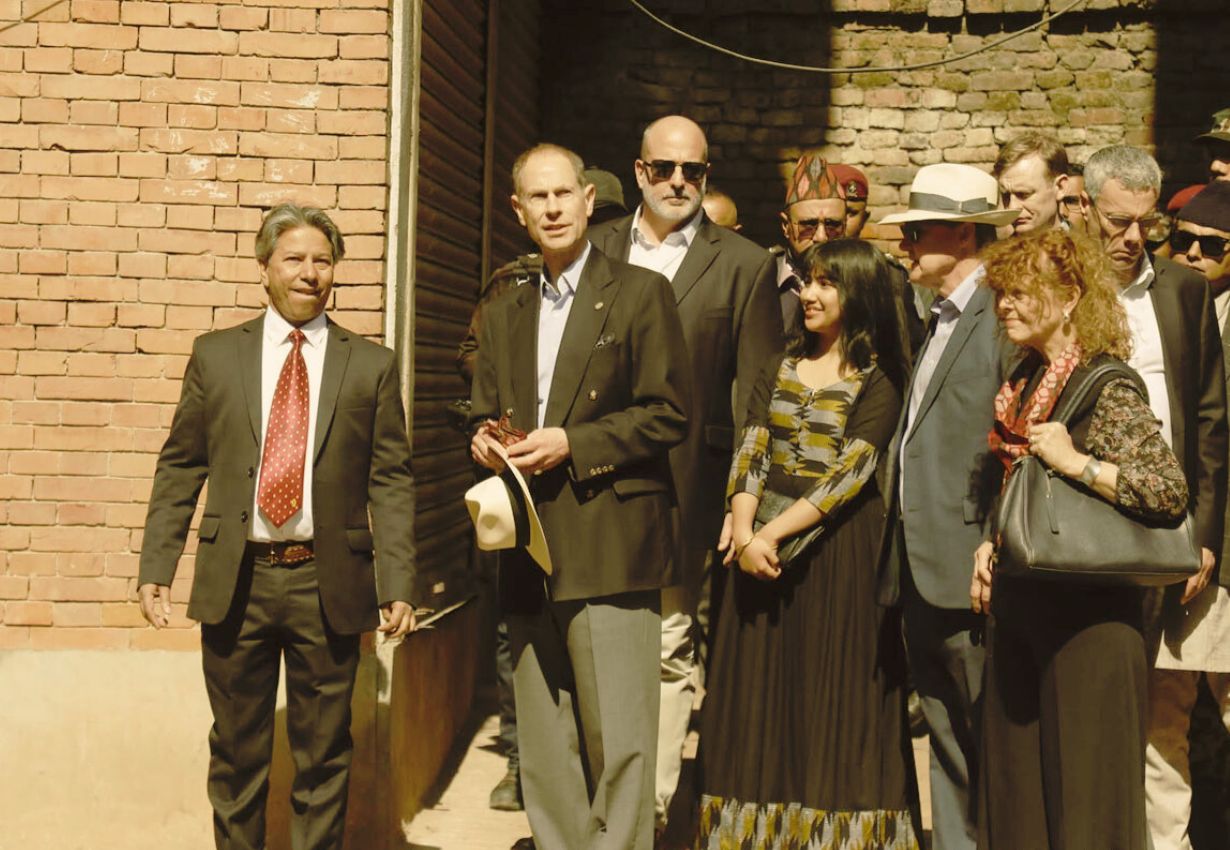 British Prince Edward Engages in Nepali Wood Carving in Bhaktapur