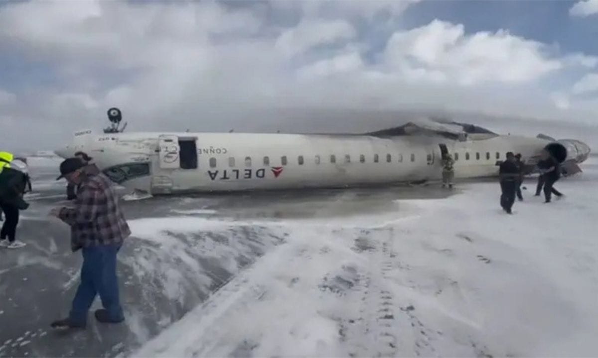 Delta Airlines Plane Overturns