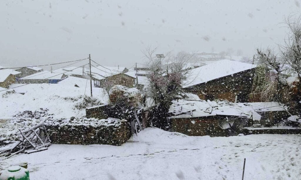 Snowfall Begins in Humla