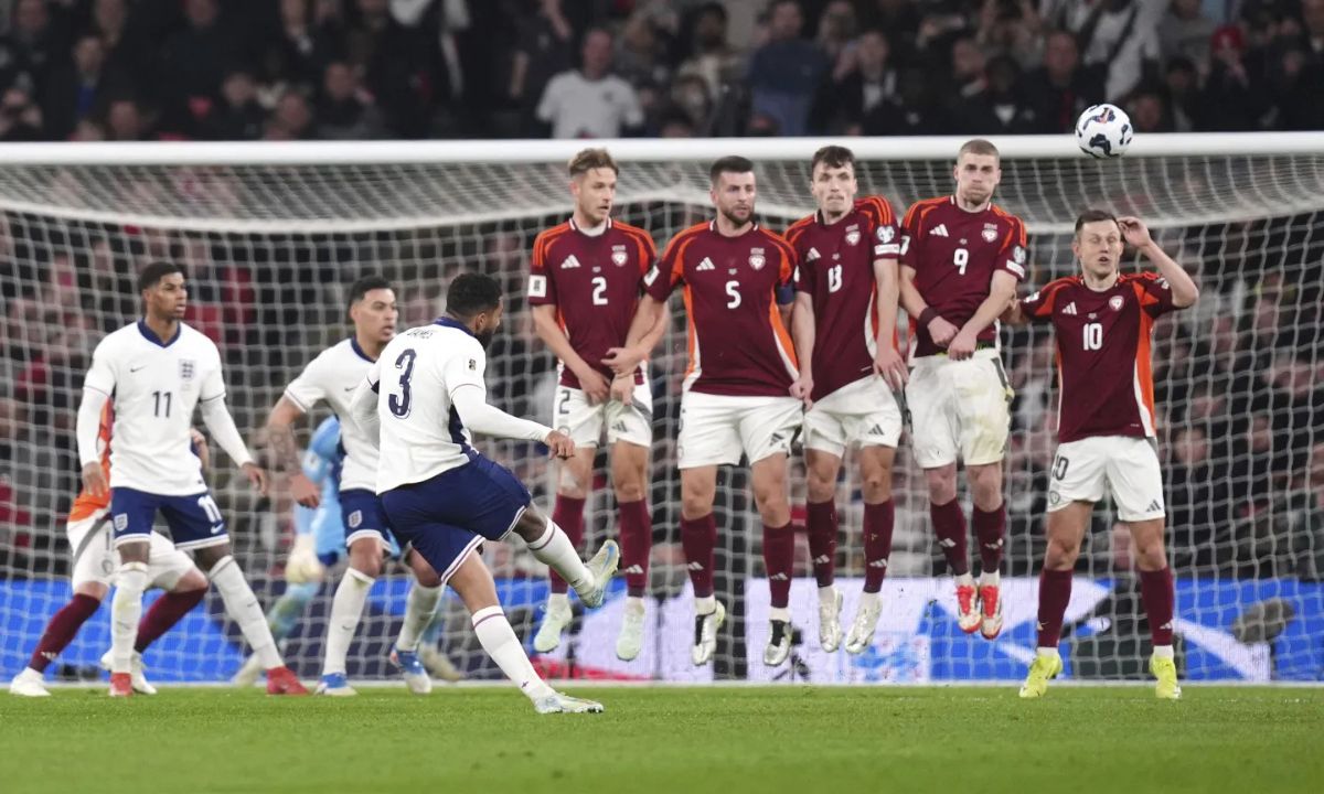 England vs Lativia James Freekick