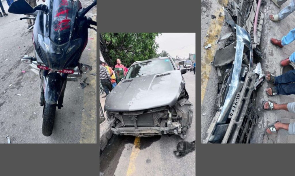 Accident in Gaushala Eight Vehicles Collide, Several Injured