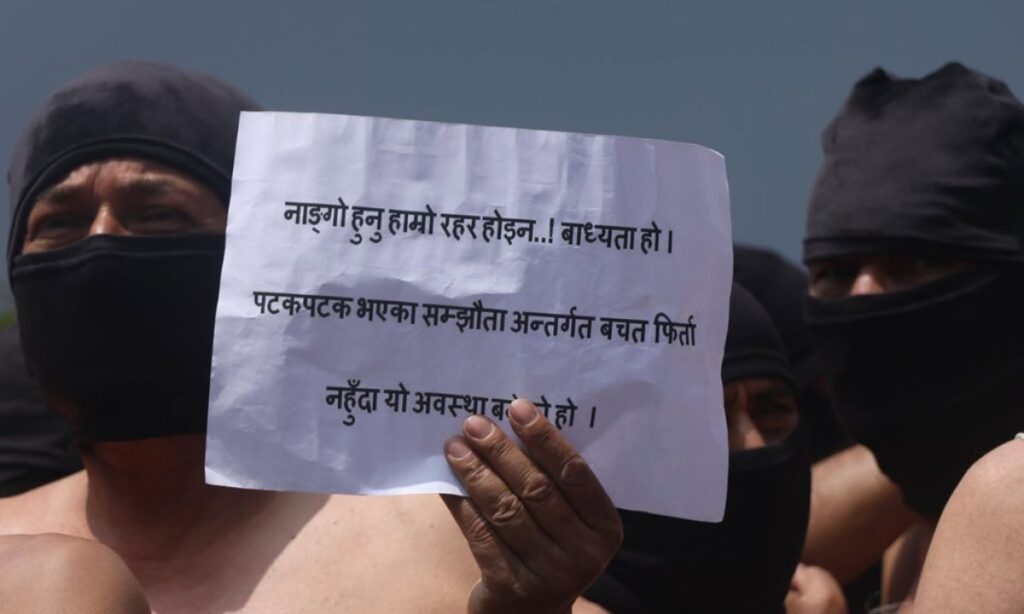 Half-naked demonstrators raise voices for justice