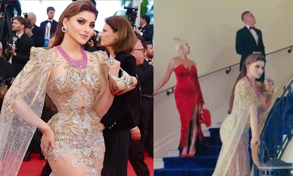 Urvashi Rautela Rebuts Diet Sabya’s Stairway Blocking Claims at Cannes, Calls Them ‘Paid Trolls’