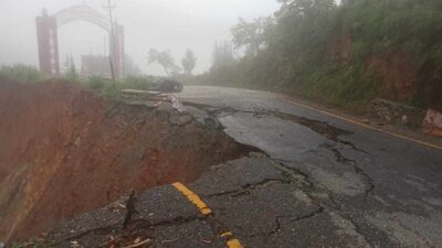 Heavy Rain Triggers Road Collapse in Gorkha, Cutting Off Transport