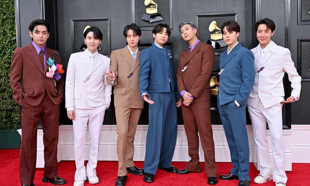 BTS performs on stage during Permission to Dance world tour concert