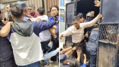 Clash Between Akhil Krantikari and Police at Maitighar, Several Students Detained