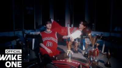 ZEROBASEONE members pose in sporty outfits in the high-energy “Slam Dunk” MV.